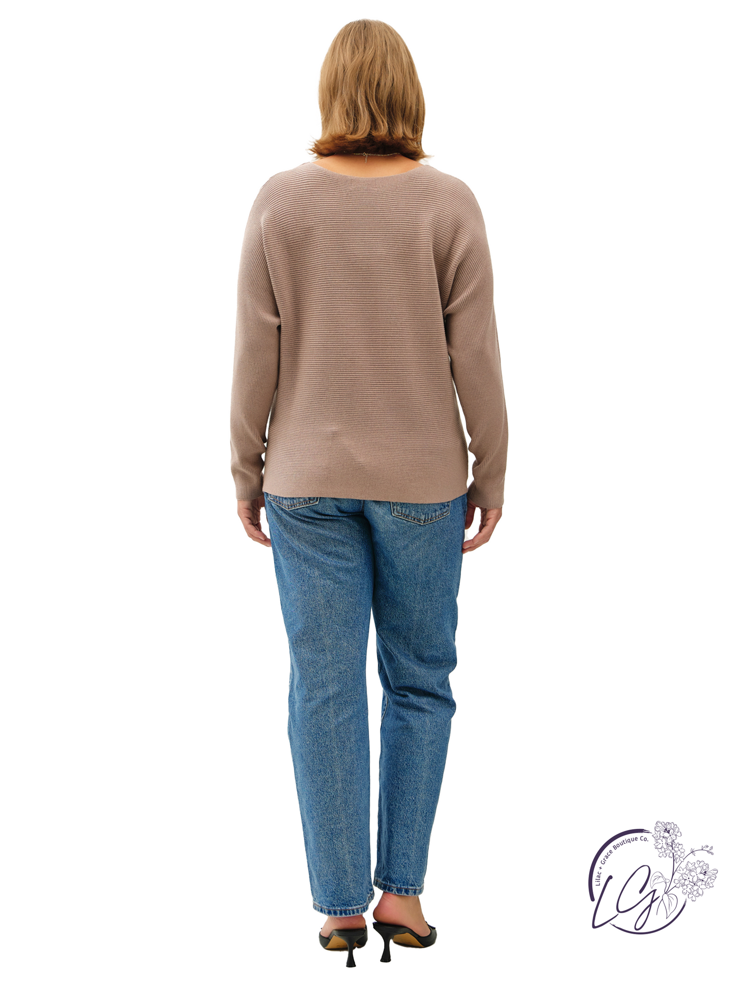 Curvy Elegant Bliss Boat Neck Sweater
