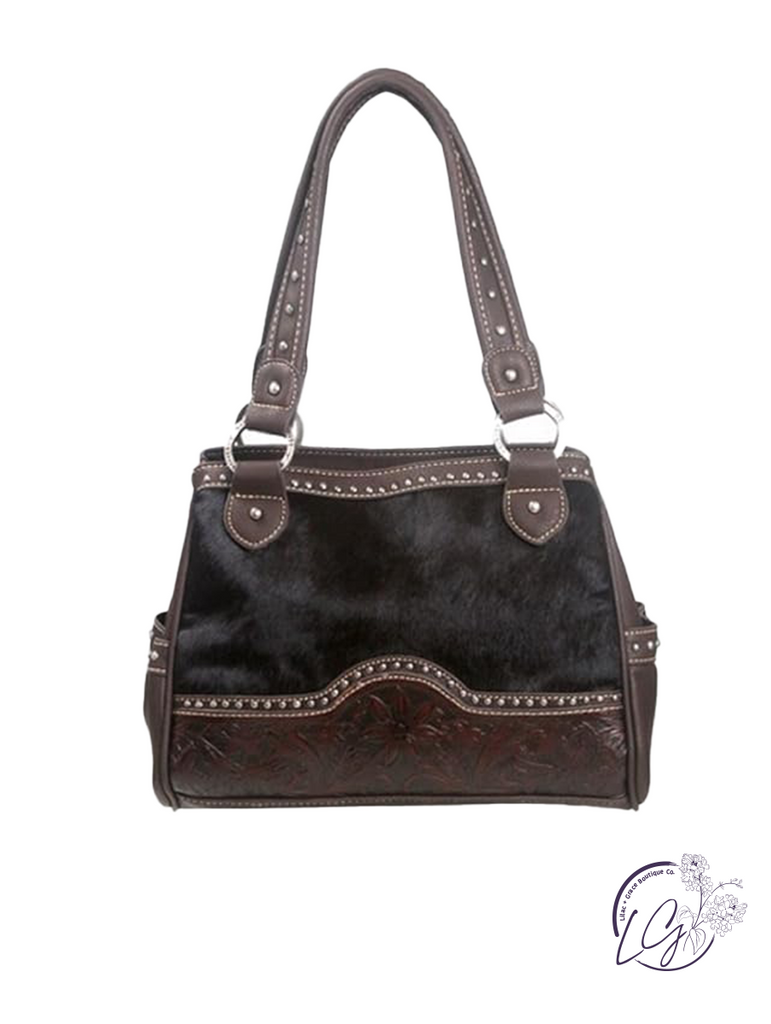 Buy Montana West Coffee Genuine Leather & Hair-on Cowhide Doble Handle  Shoulder Bag at ShopLC.