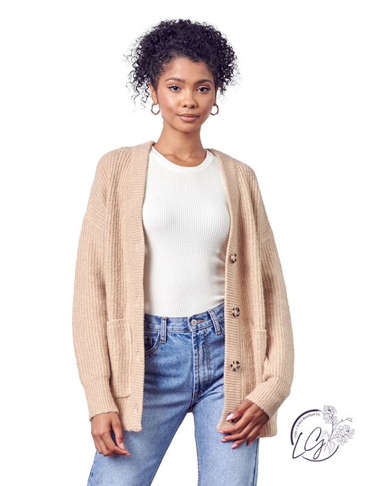 Staying On My Mind Ribbed Oversized Cardigan