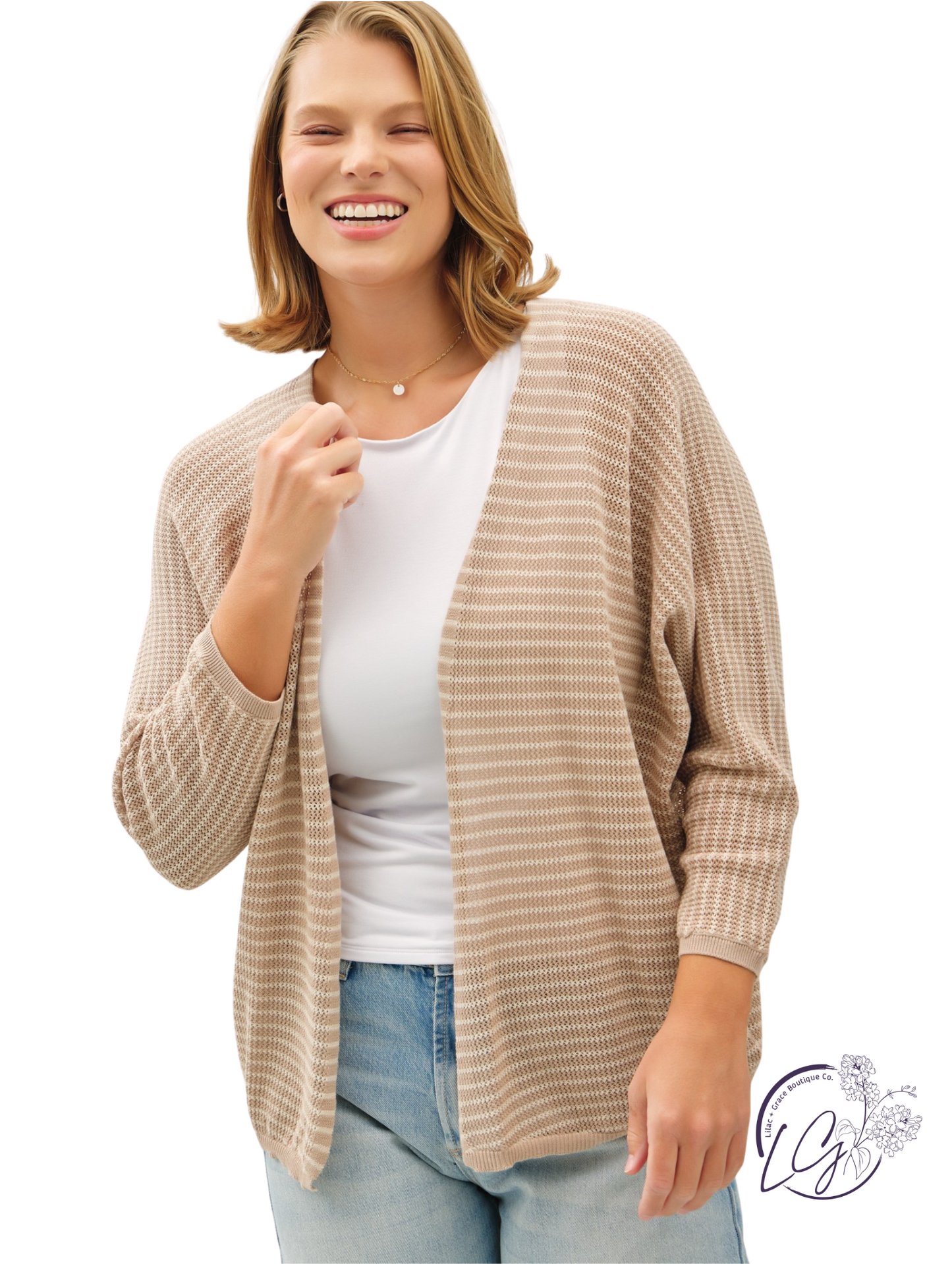 Curvy Bubbles And Blush Cardigan