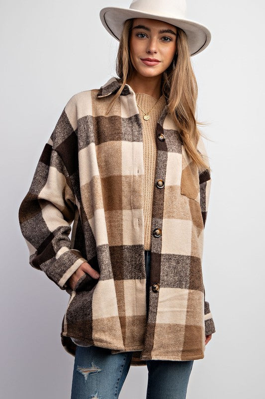 Curvy Wanderwood Long Shacket