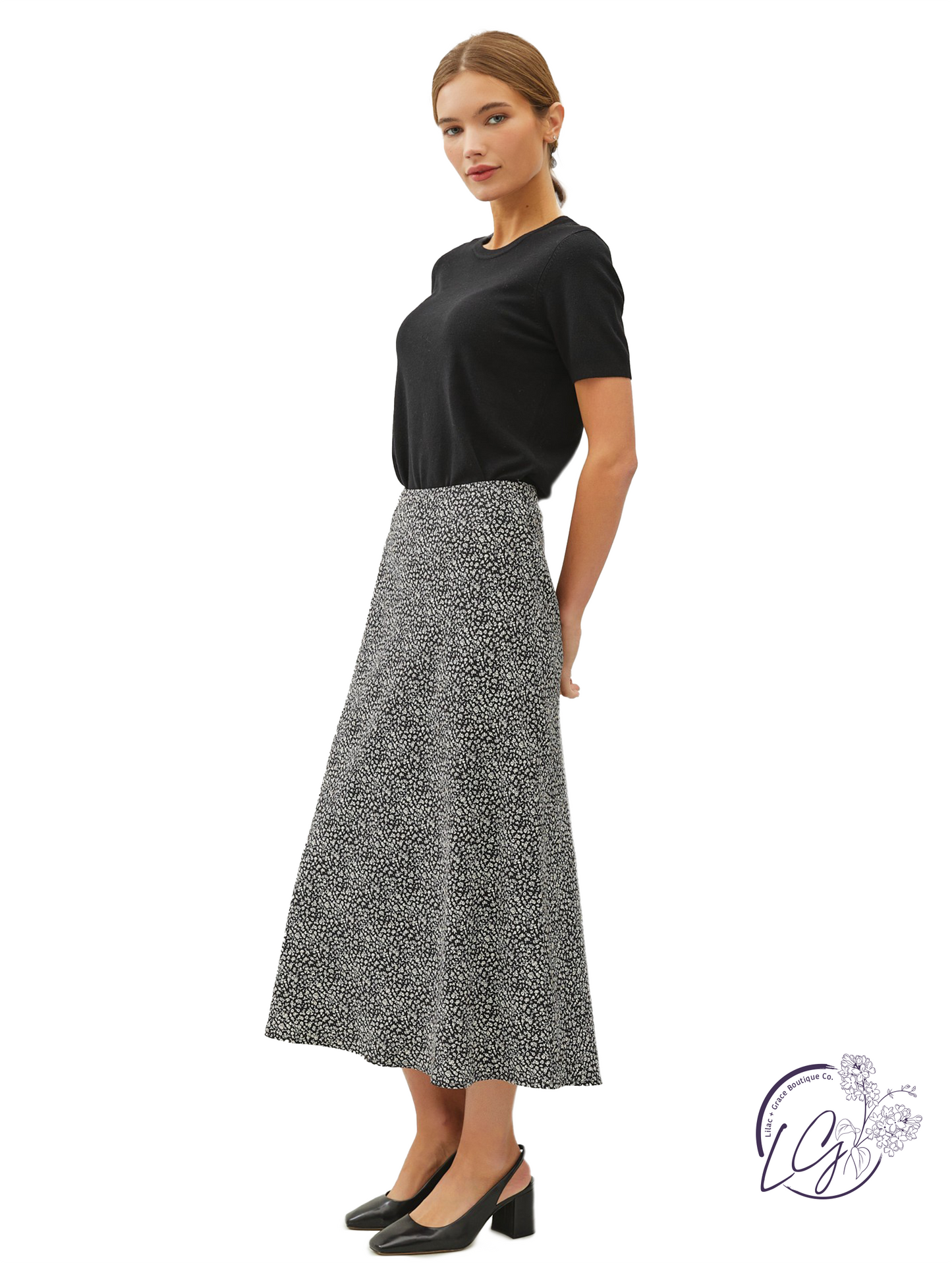 Efflorescing Comfort Midi Skirt