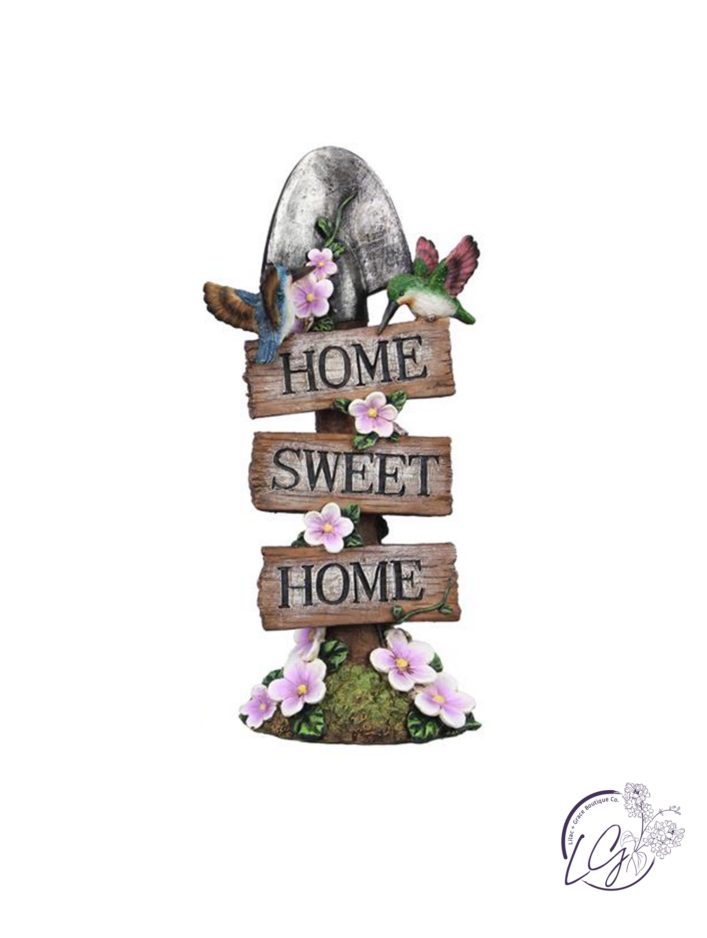 Resin Garden Hummingbird Sign