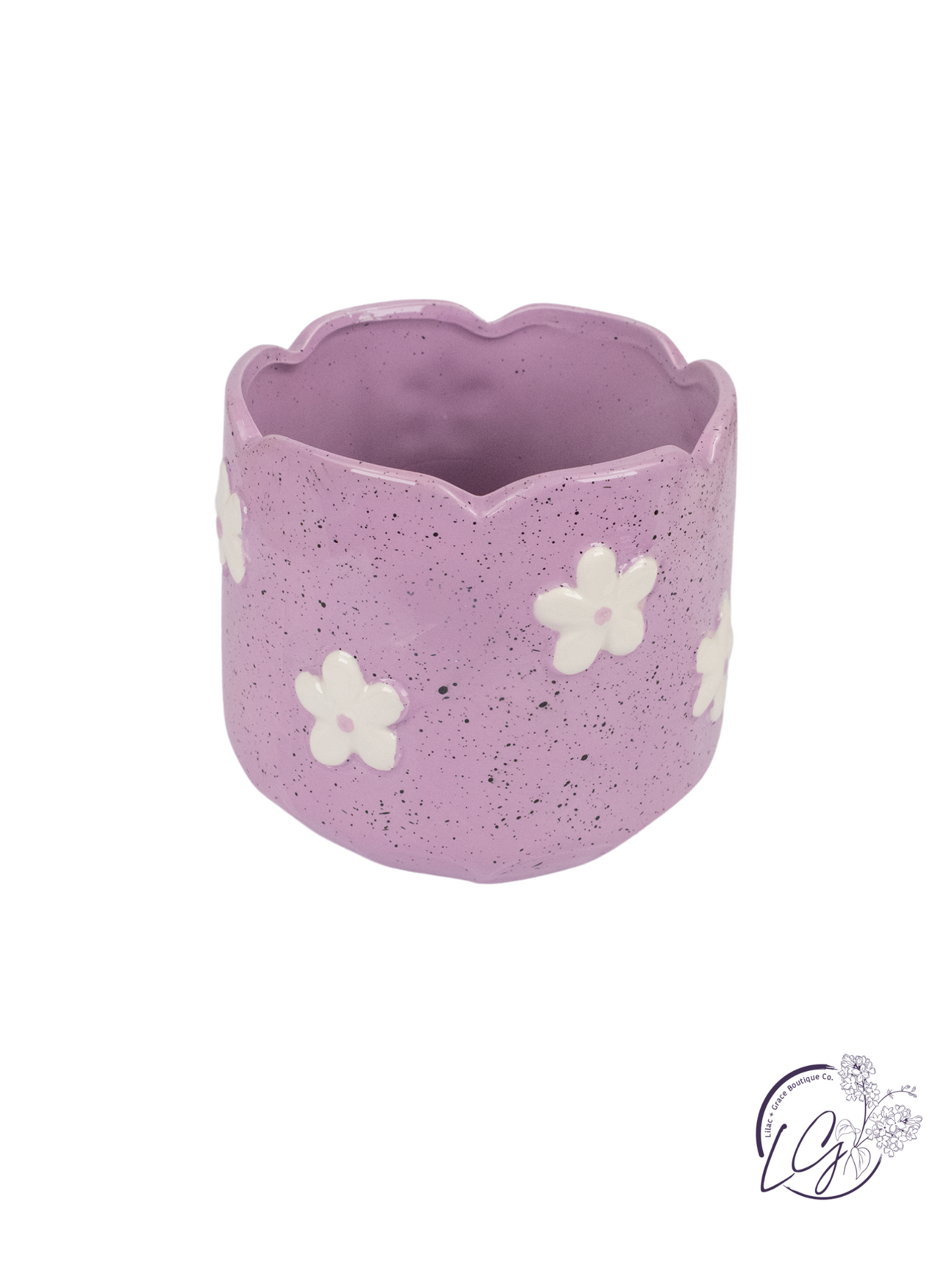 Petalware Ceramic Floral Planter with Drainage