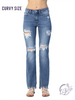 Curvy Marian Destroyed Straight-Mid Rise Jeans by Judy Blue