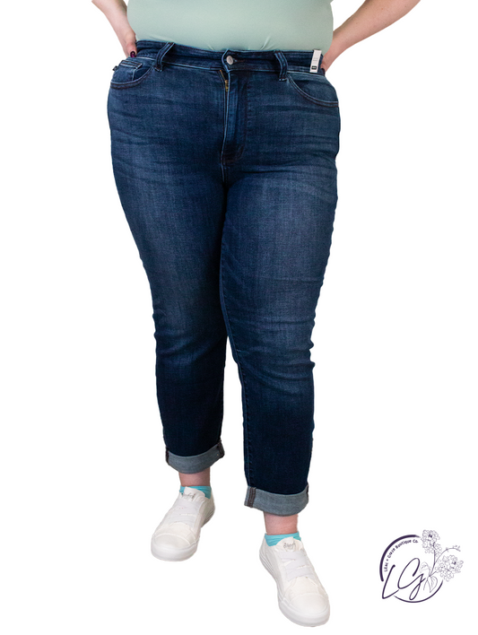 Curvy Barrett Cuffed Slim Fit Jean By Judy Blue