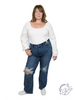 Curvy Blakely High Waist 90's Knee Destroy Straight By Judy Blue