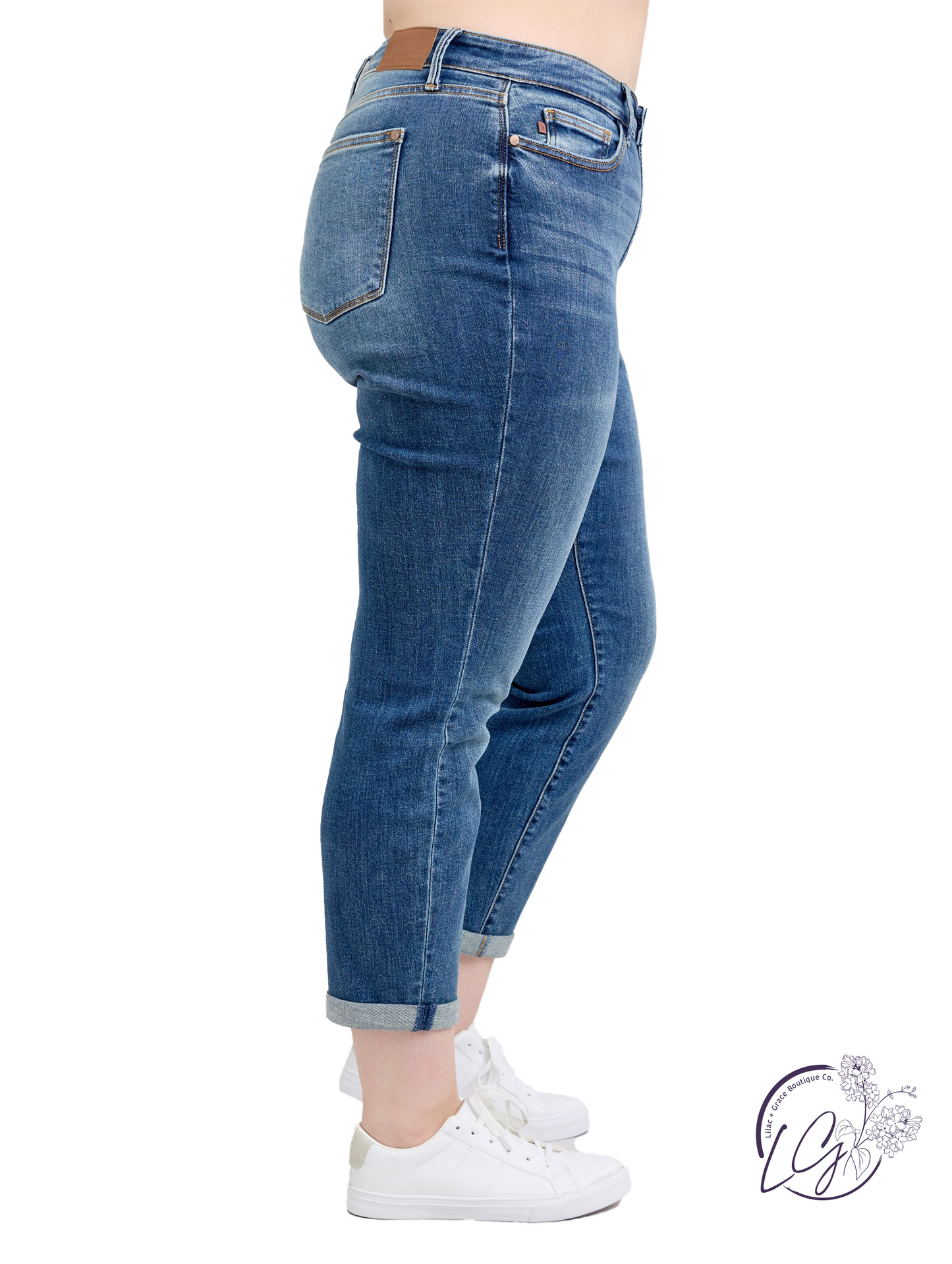 Curvy Marigold Mid-Rise Boyfriend Non-Distressed by Judy Blue