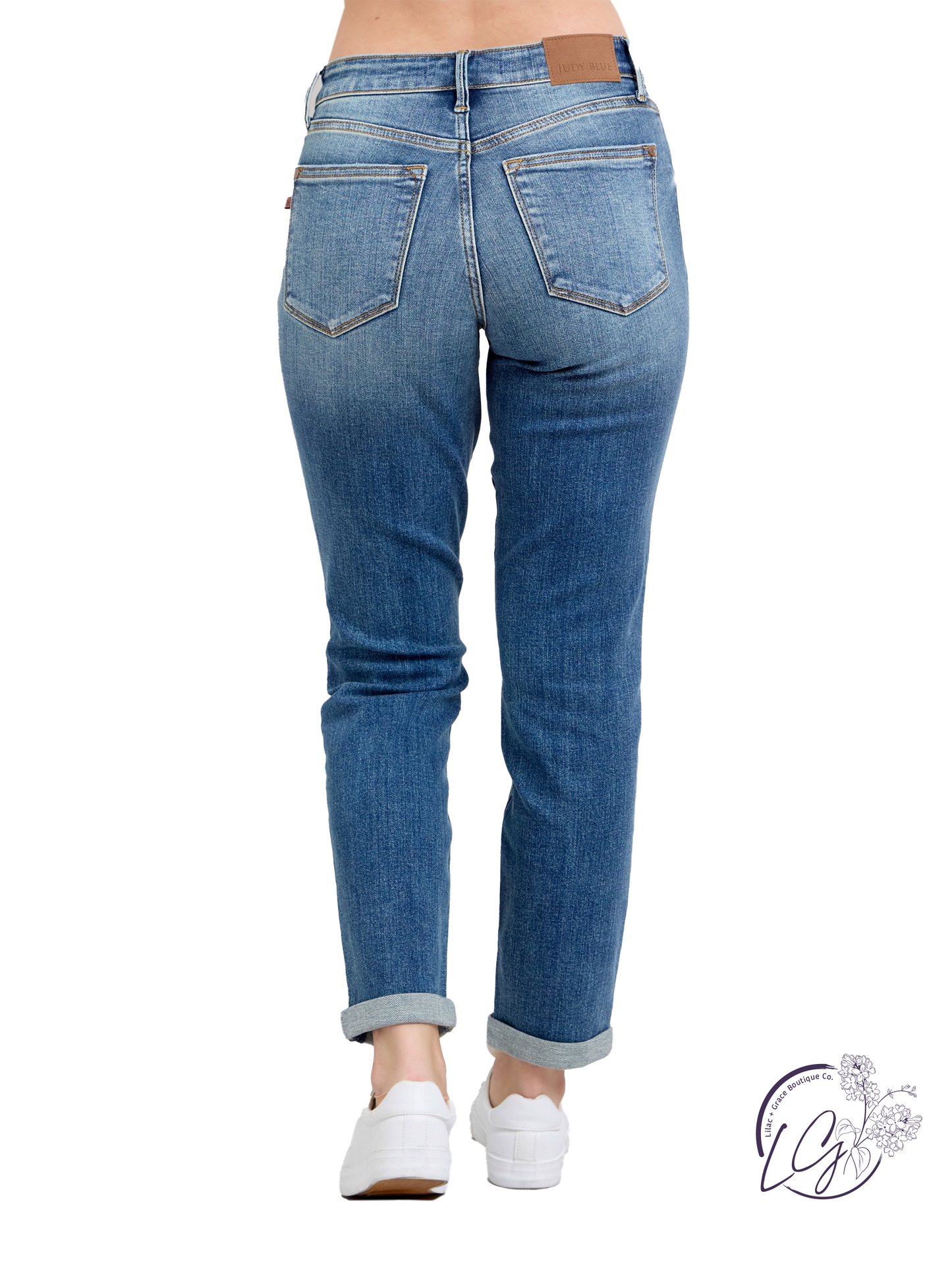 Curvy Marigold Mid-Rise Boyfriend Non-Distressed by Judy Blue