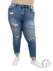 Curvy Alexa High-Rise Distressed Boyfriend by Judy Blue