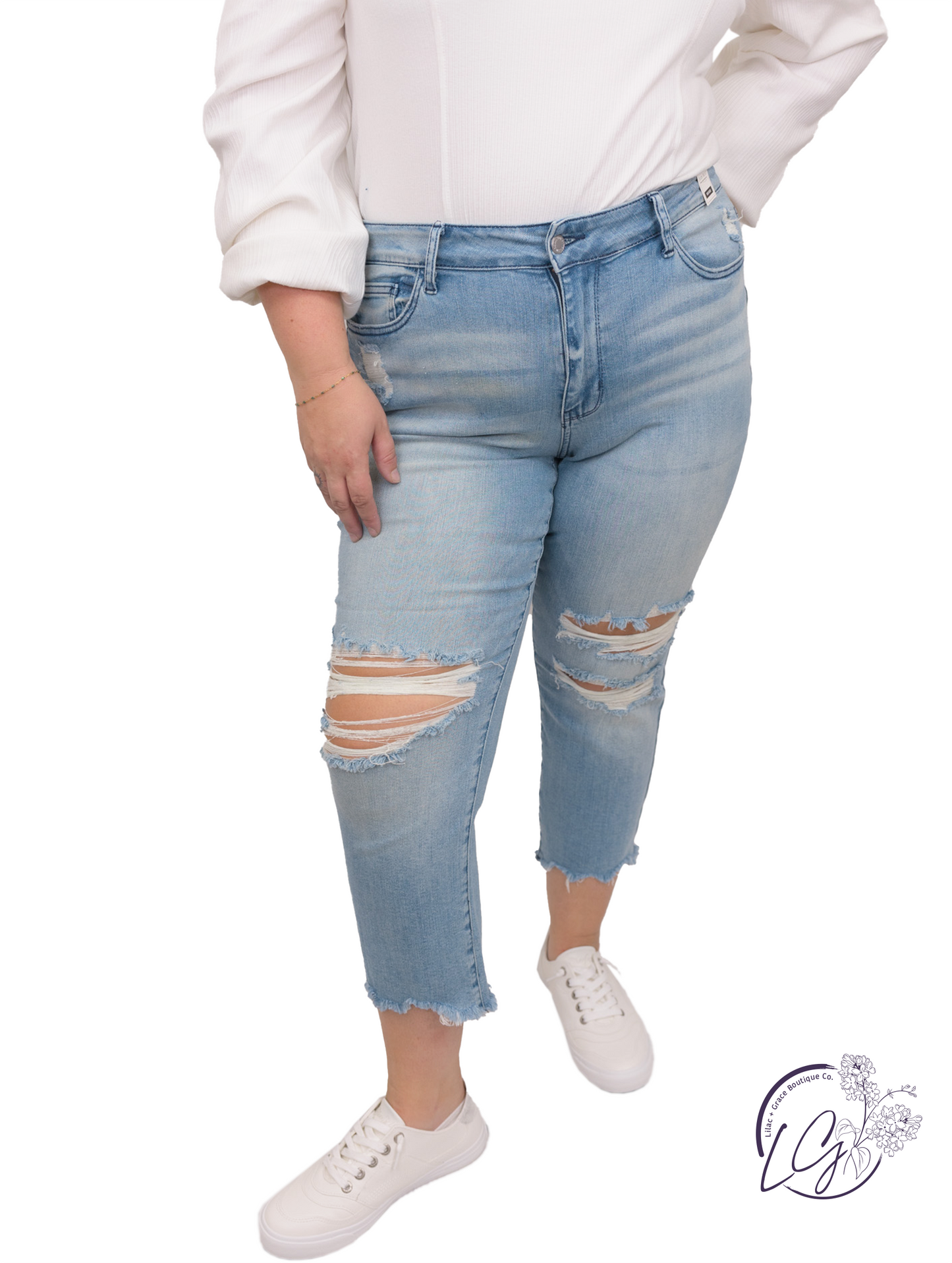 Curvy Dawson Mid-Rise Crop Straight Leg Jean By Judy Blue