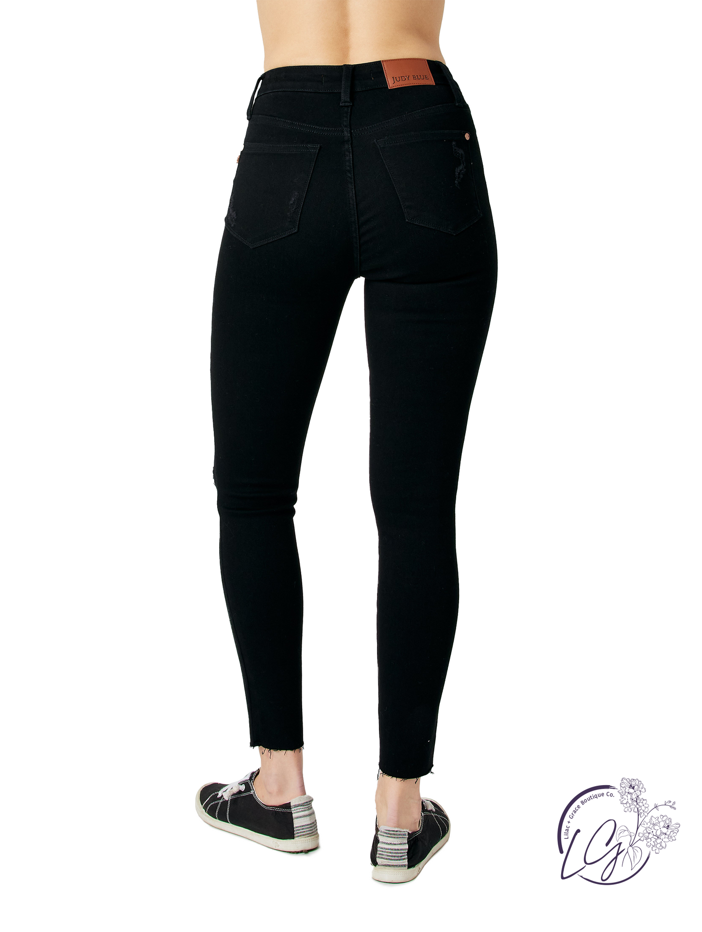 Caroline High-Rise Heavy Destroy Raw Hem Skinny By Judy Blue