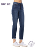 Curvy Margaret High-Waist Cool Denim Sustainable Cuff By Judy Blue