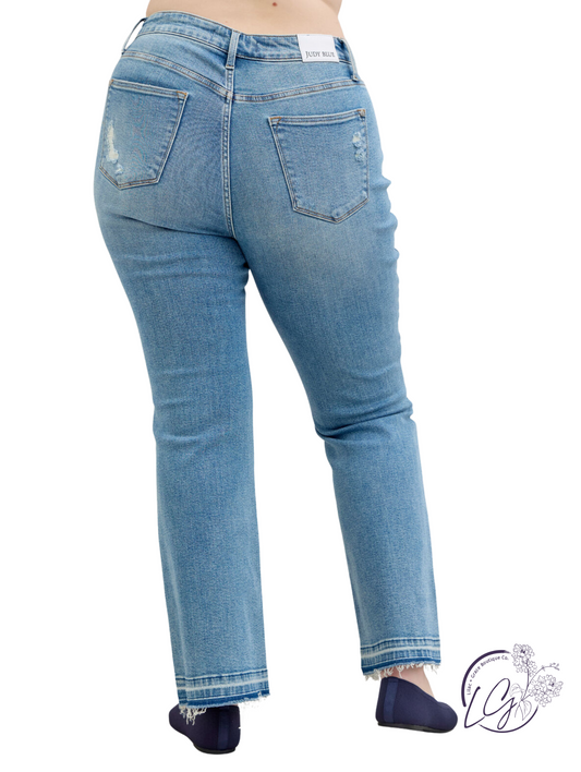 Curvy Daisey Mid Rise Distressed Bootcut by Judy Blue