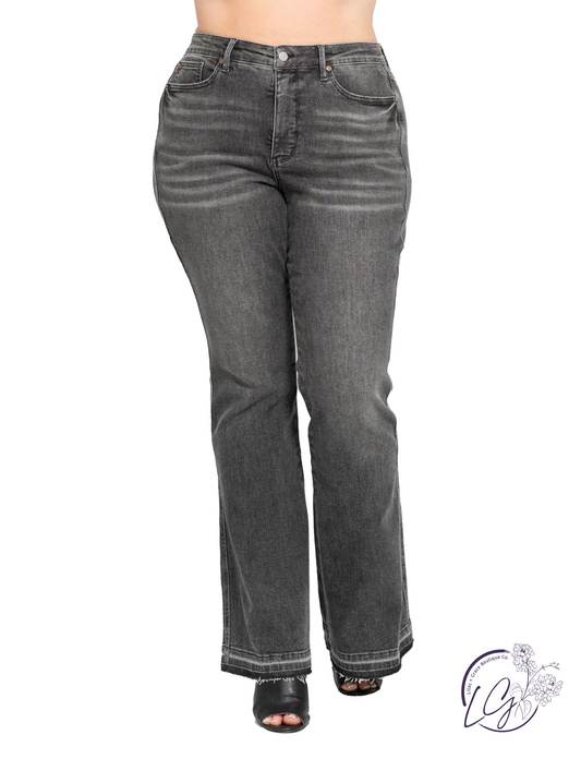 Curvy Isla Mid-Rise Tummy Control Release Hem by Judy Blue