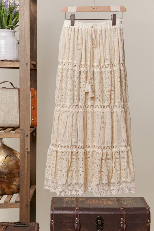 Vintage Pearl Lace Skirt