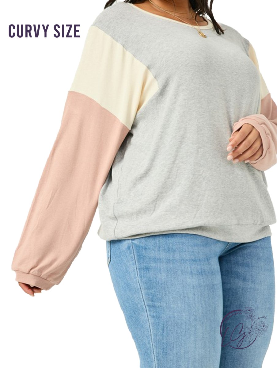 Curvy Dynamic Duo Ribbed Longsleeve tee