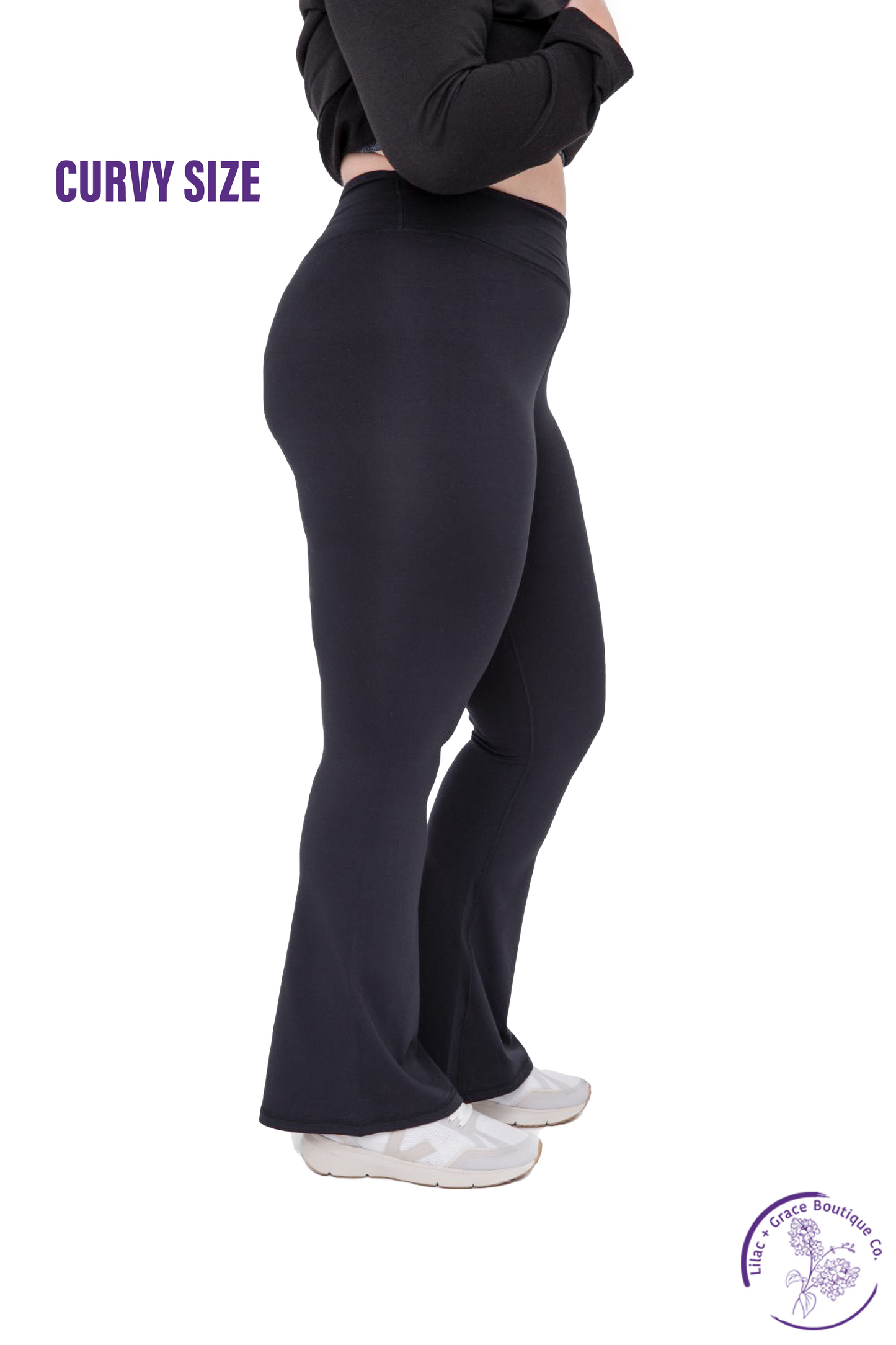 Curvy High-Waisted Crossover Leggings