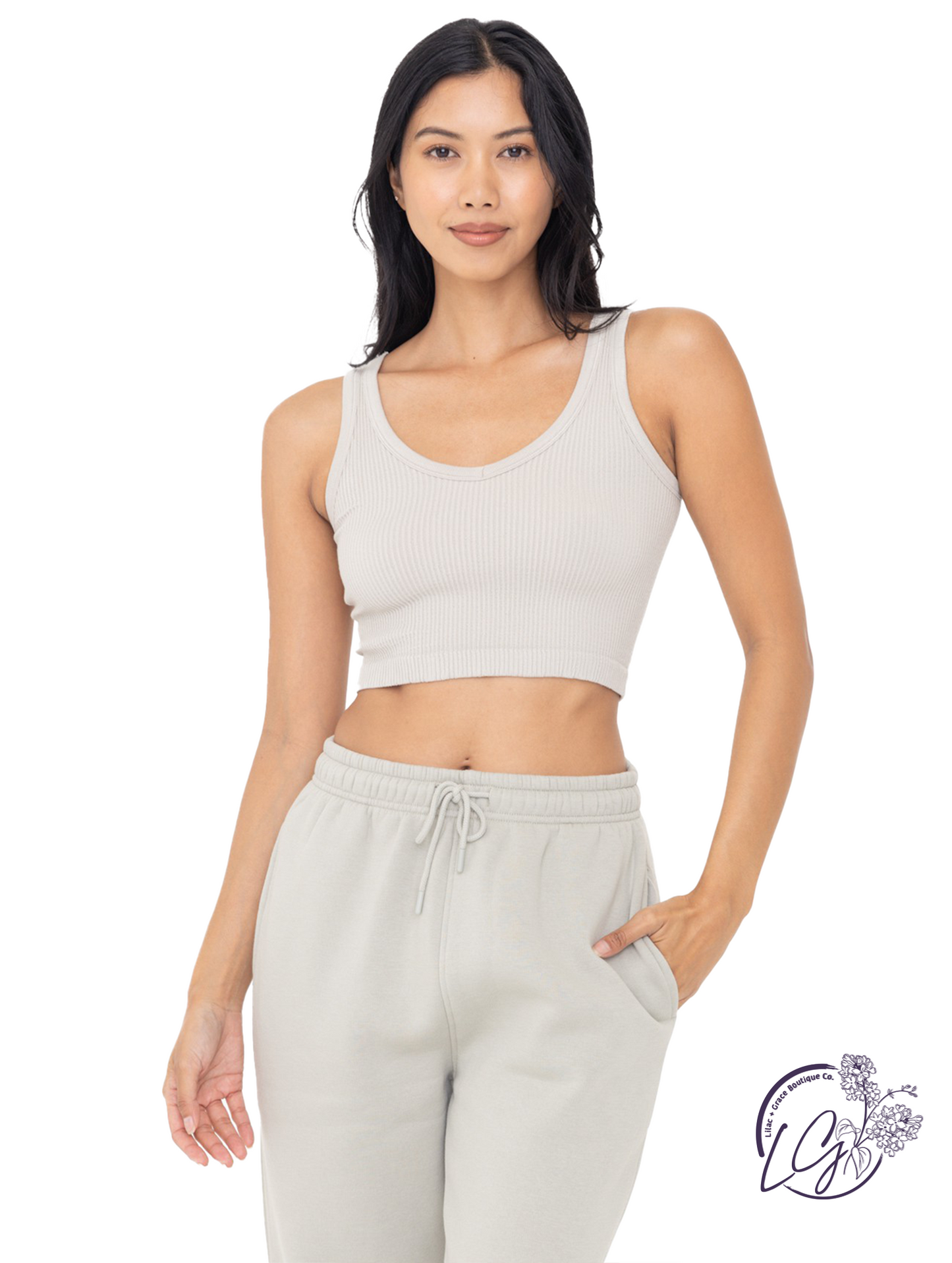 Ribbed Seamless Cropped Tank Top