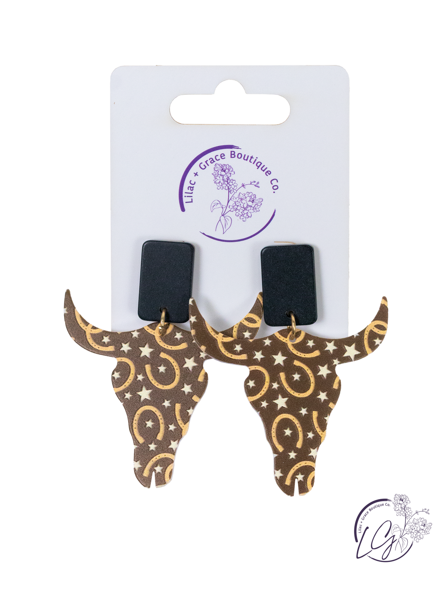 Boho Chic Bull Skull Earrings