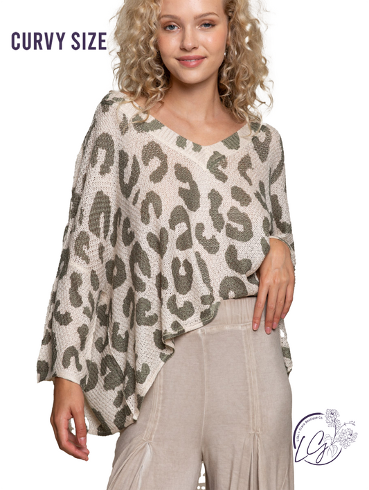 Curvy Leopard Lover Lightweight Sweater