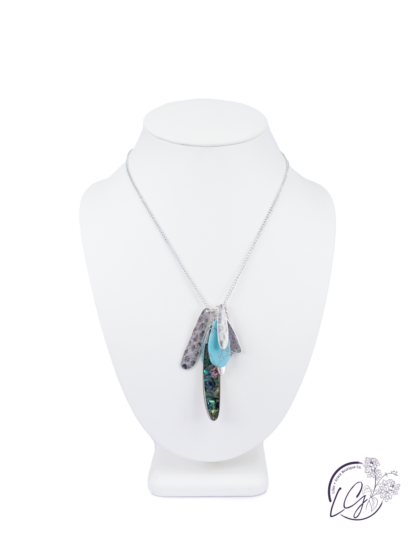 Blue Stone Drop Necklace