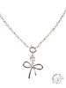 Bow & Crystal Pendant Necklace