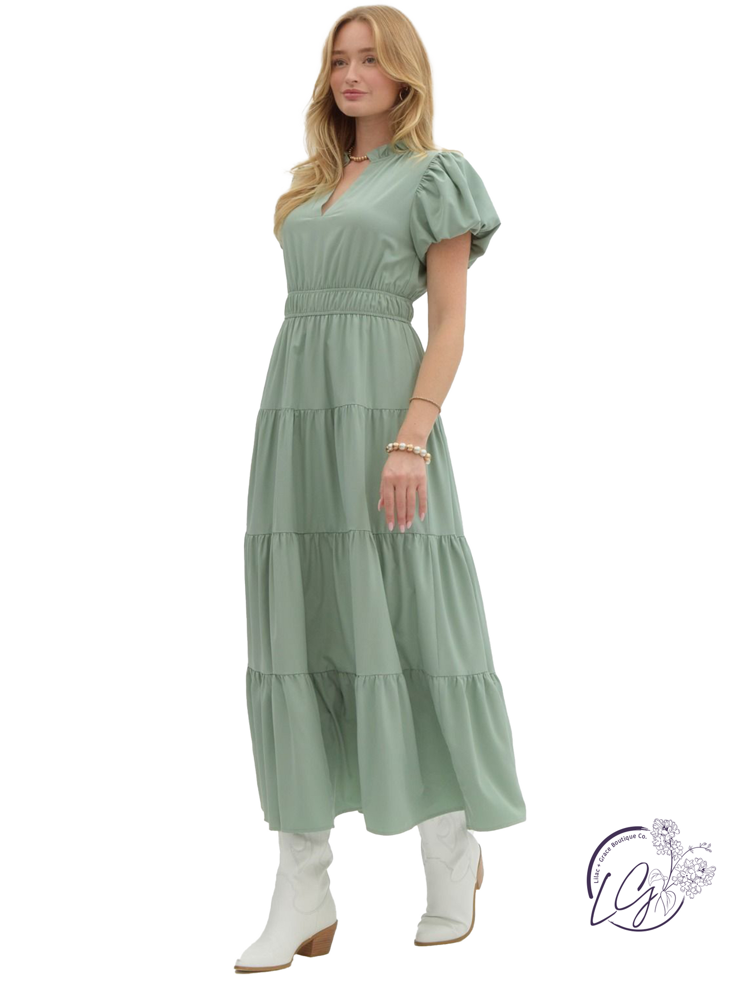 Held In Haze Midi Dress