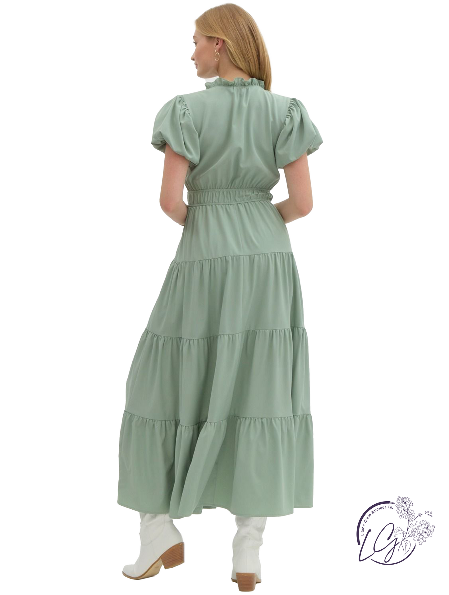 Held In Haze Midi Dress