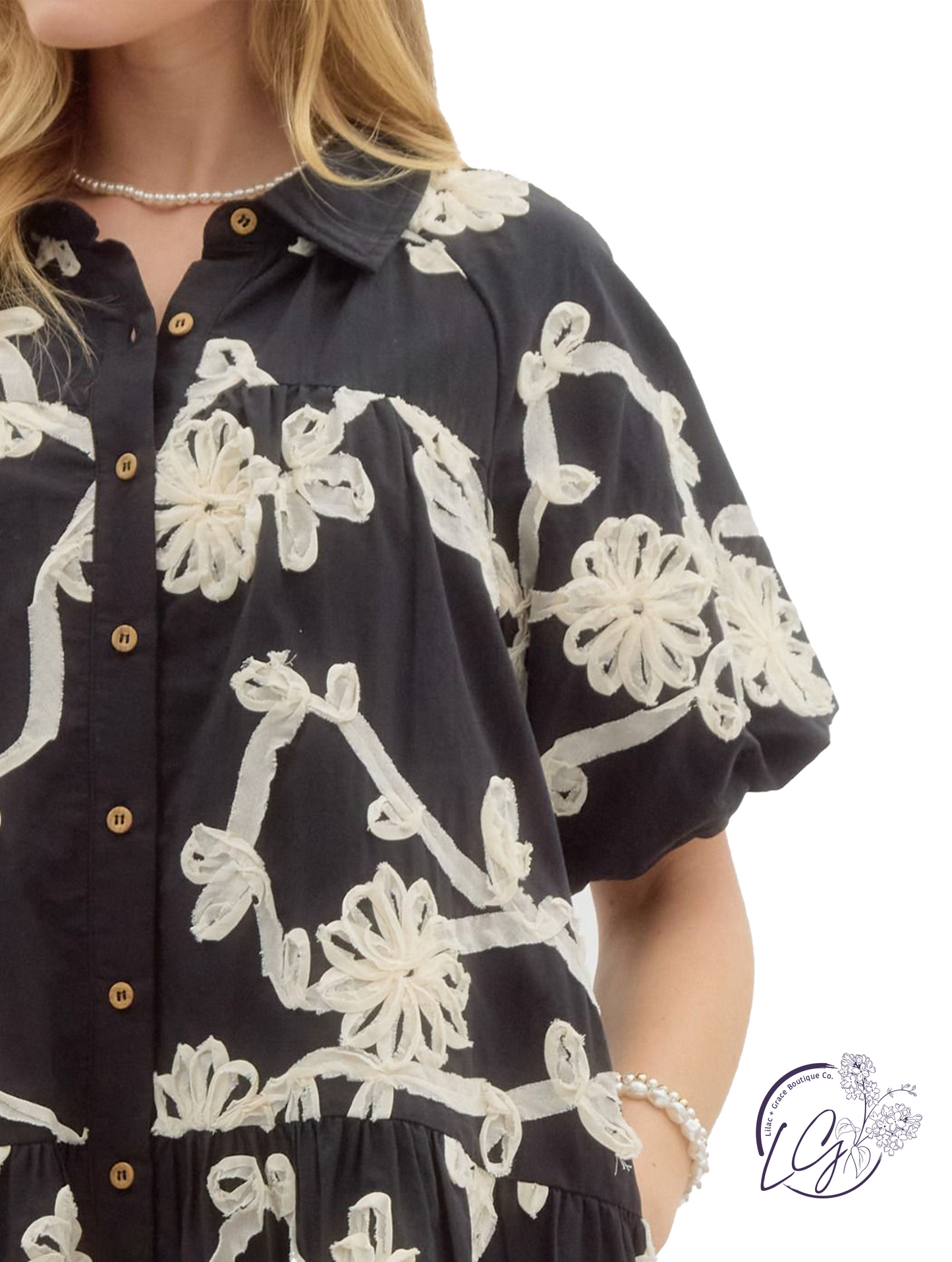 Vines Remember Button Mini Dress