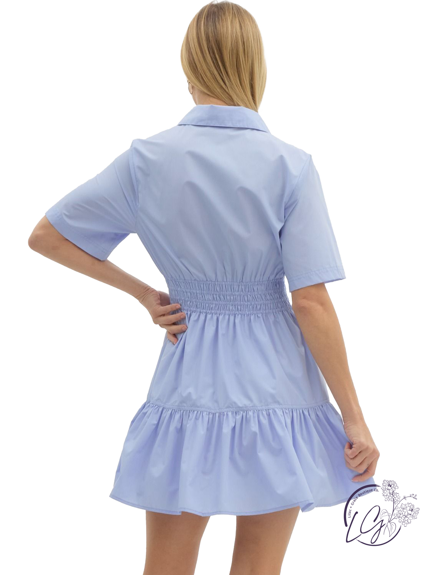 Softline Smocked Waist Mini Dress