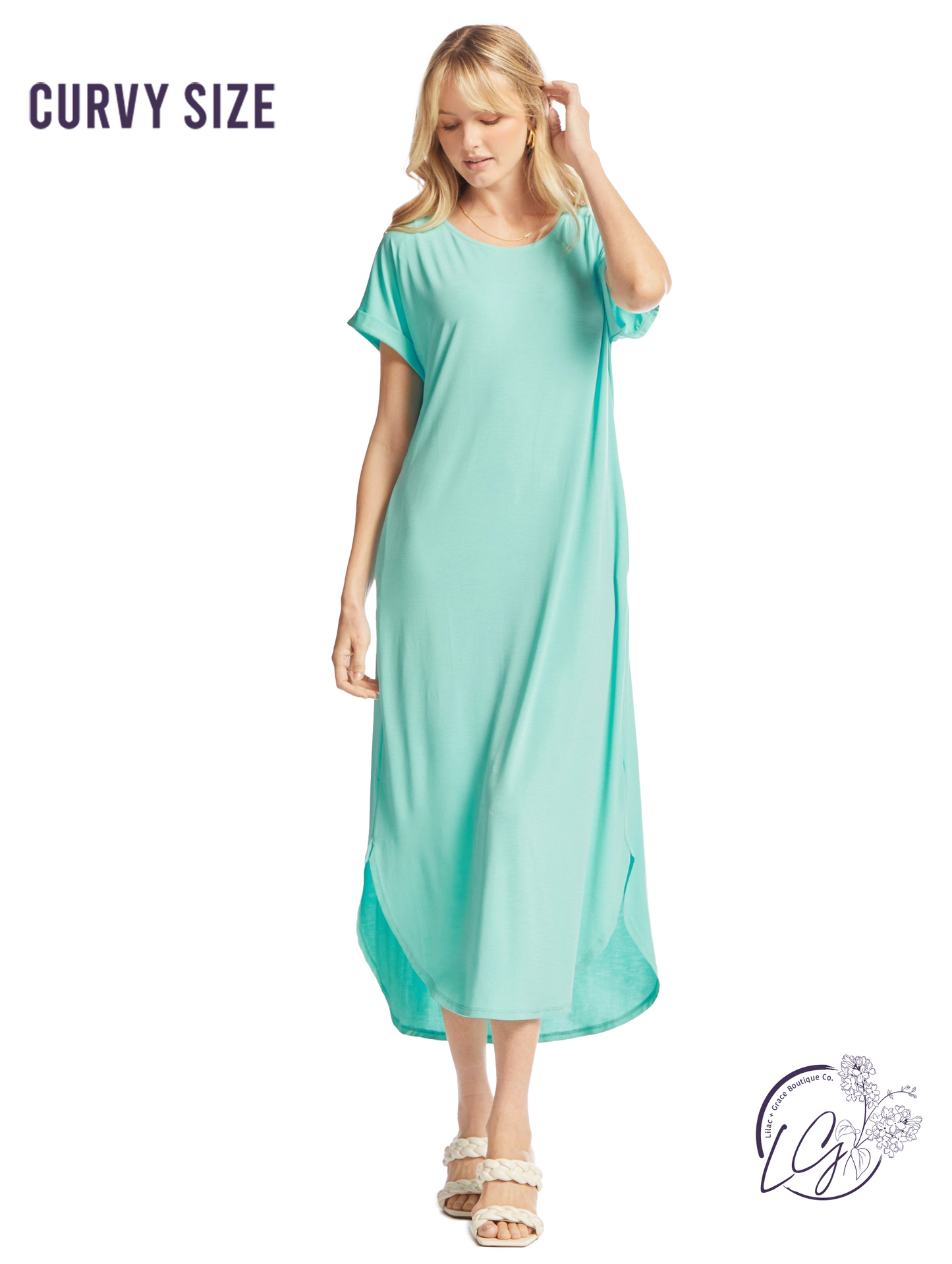 Curvy Solid Color Dress by Dear Scarlett