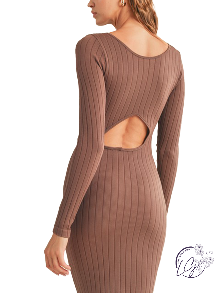 Sleek Serenity Ribbed Dress