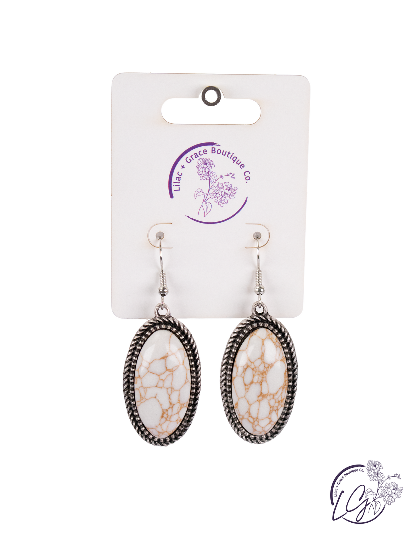 Prairie Stone Oval Earrings