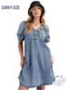 Curvy Blueveil Chambray Dress