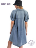Curvy Blueveil Chambray Dress