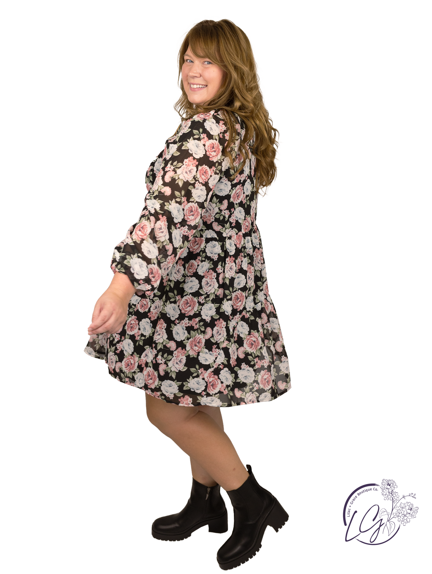 Curvy Floral Fantasy Flare Dress