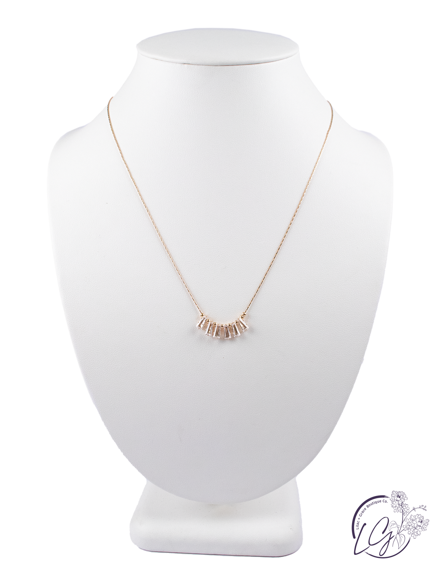 Dainty Crystal Bar Necklace