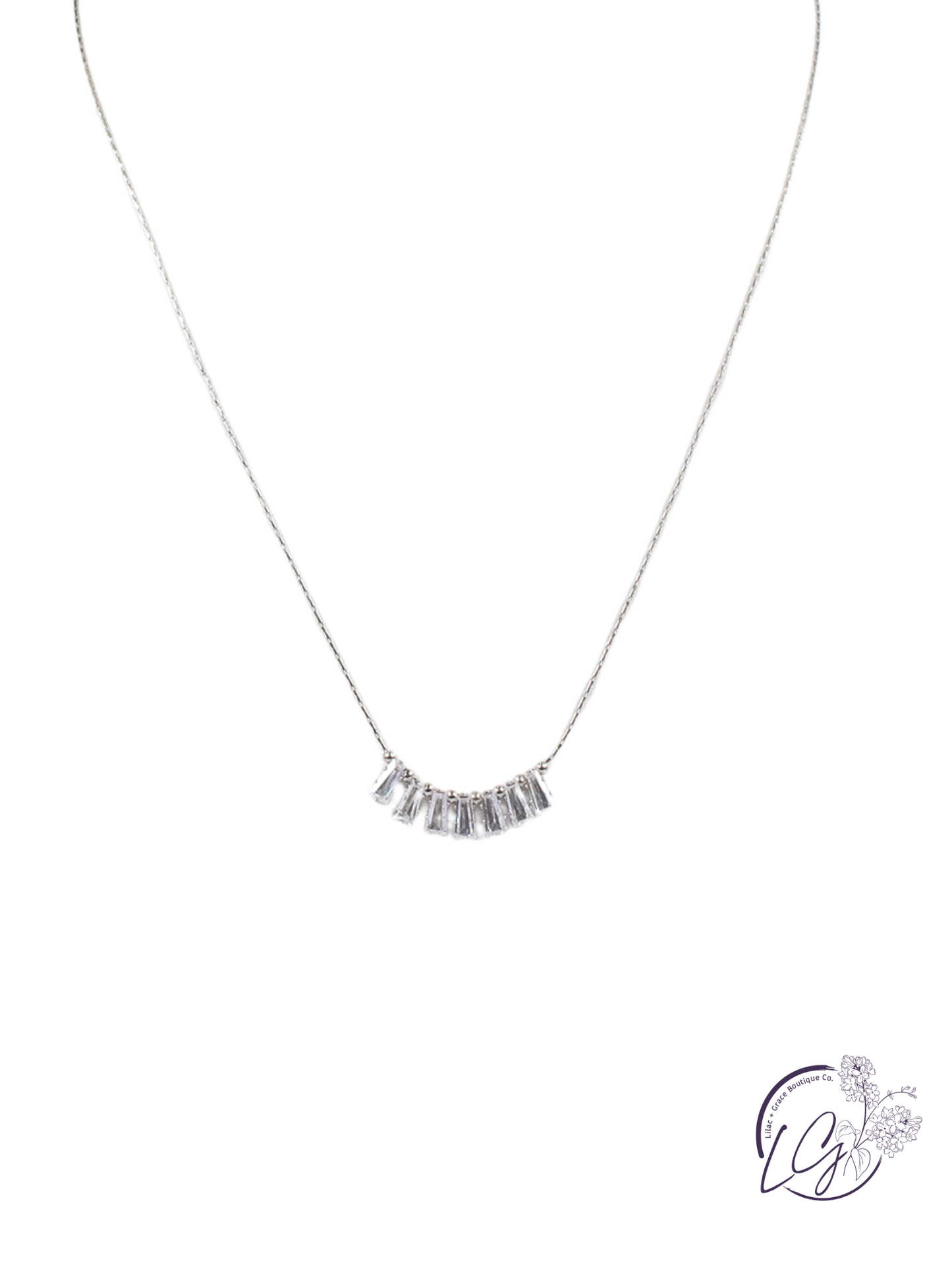 Dainty Crystal Bar Necklace