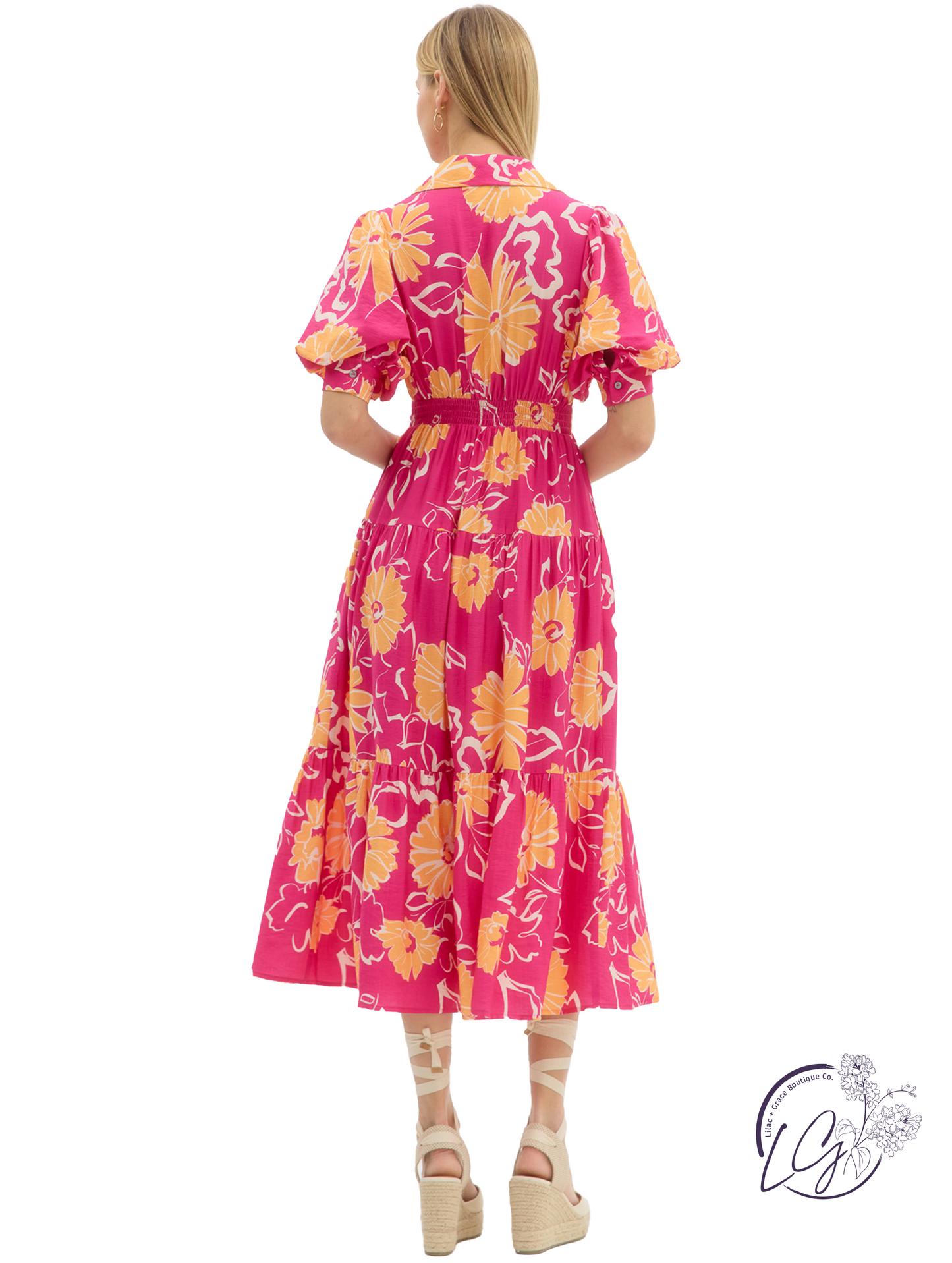 Slow Tides Tiered Midi Dress