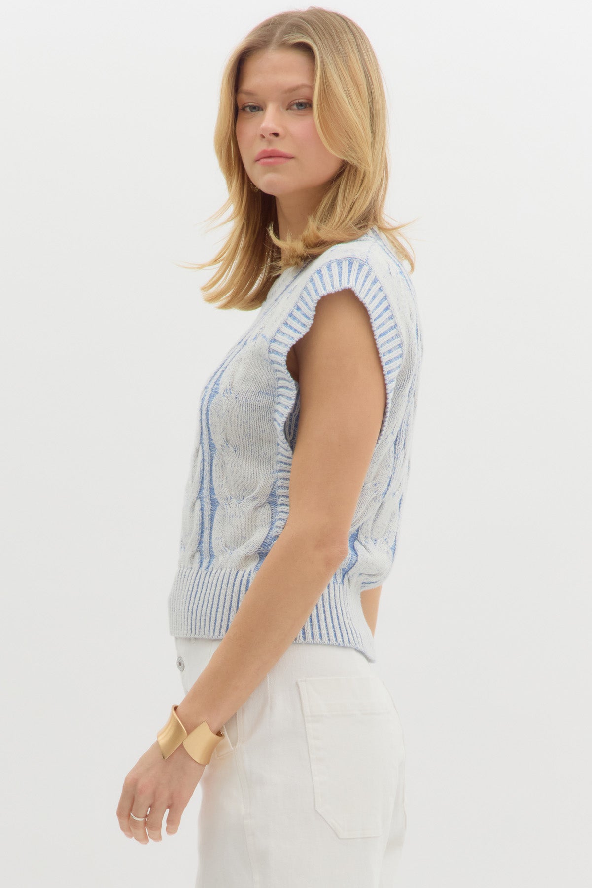 Brielle Cable Knit Sweater Vest