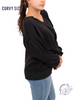 Curvy Washed Oversized Split Neck Tee