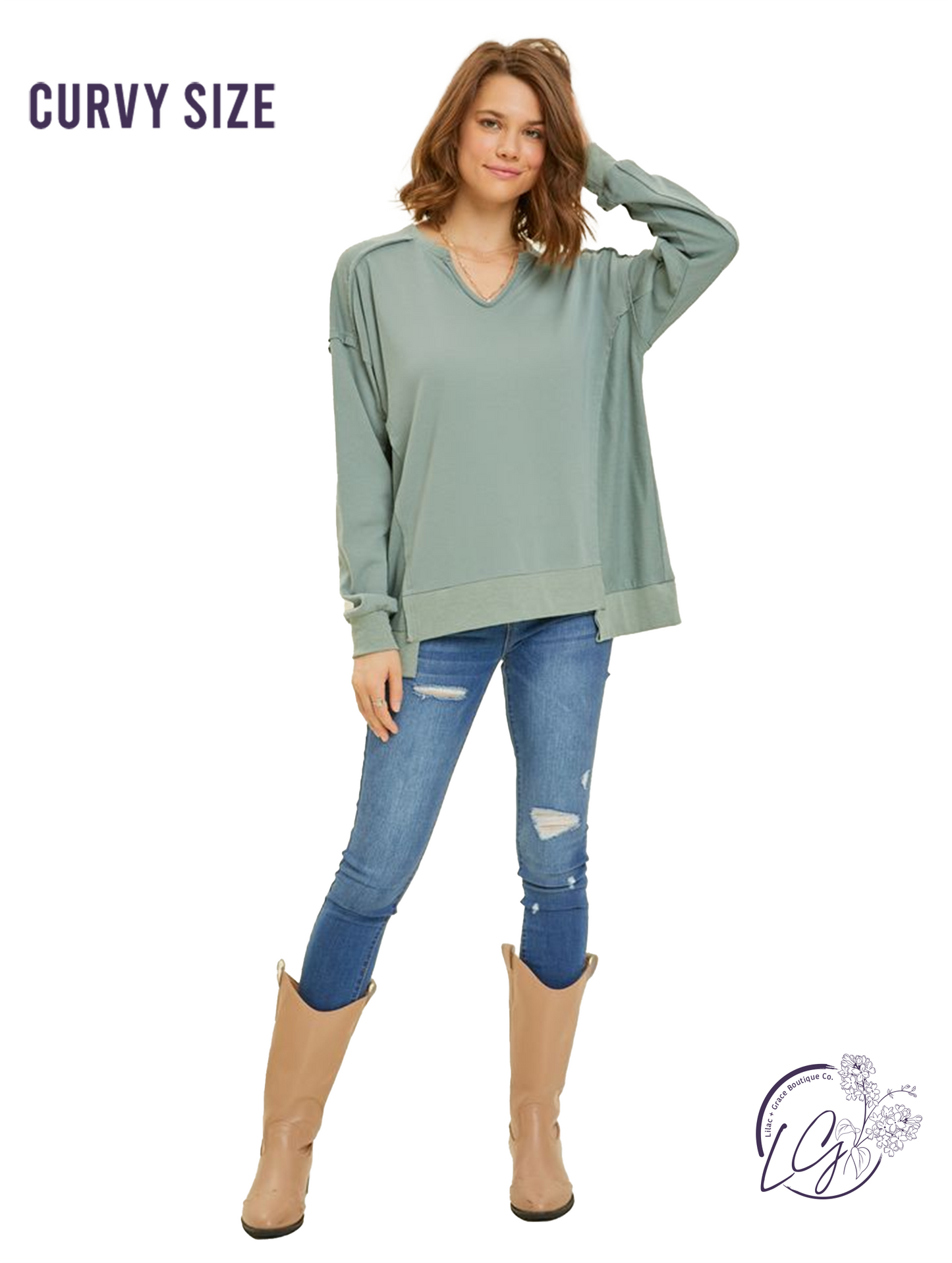 Curvy Cozy Cascade V-Neck