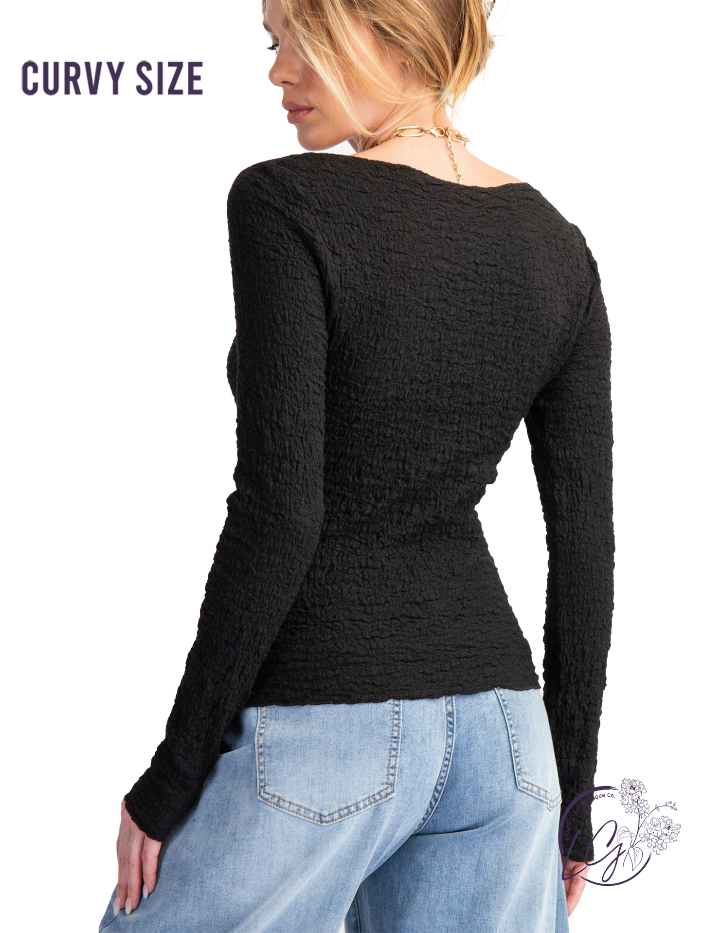 Curvy Sugarloft Knit Fitted Top