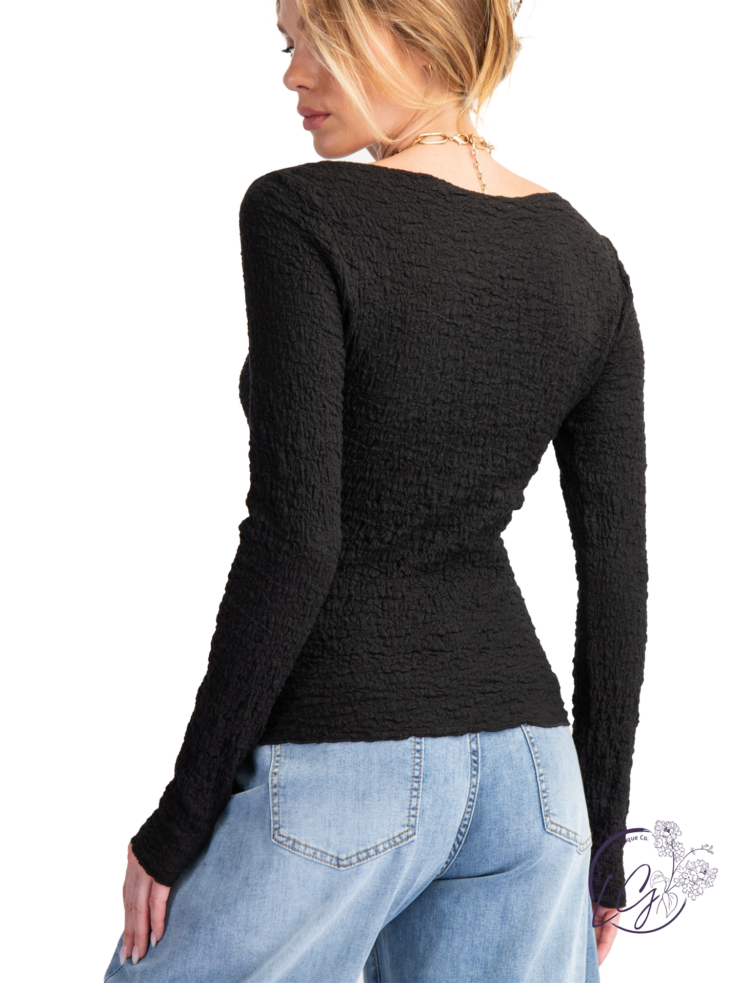 Sugarloft Knit Fitted Top Top