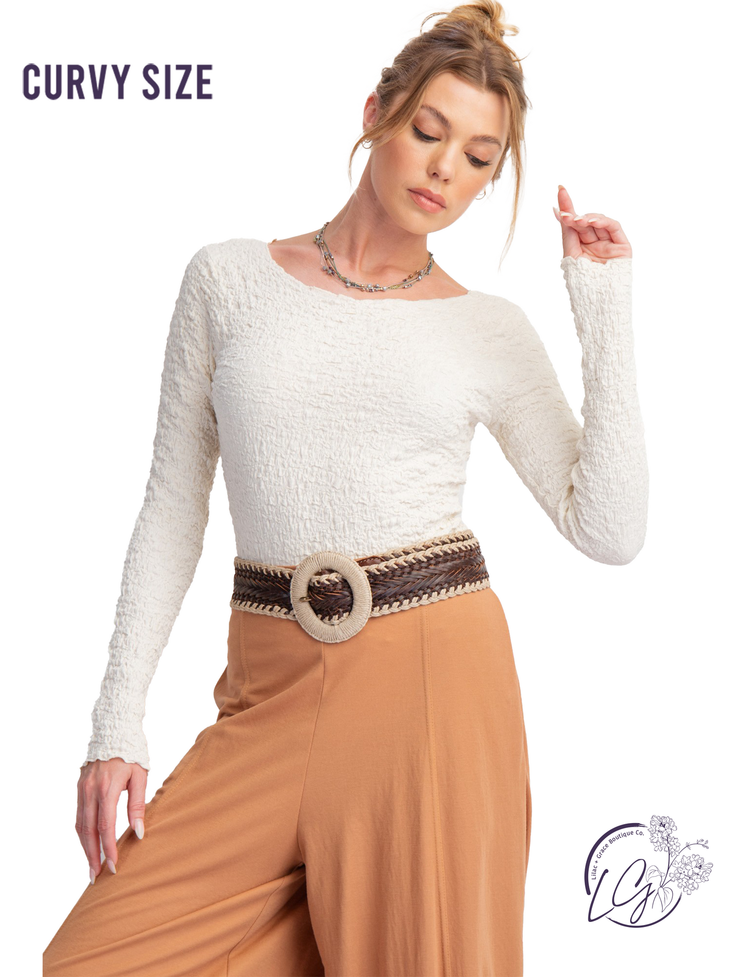 Curvy Sugarloft Knit Fitted Top