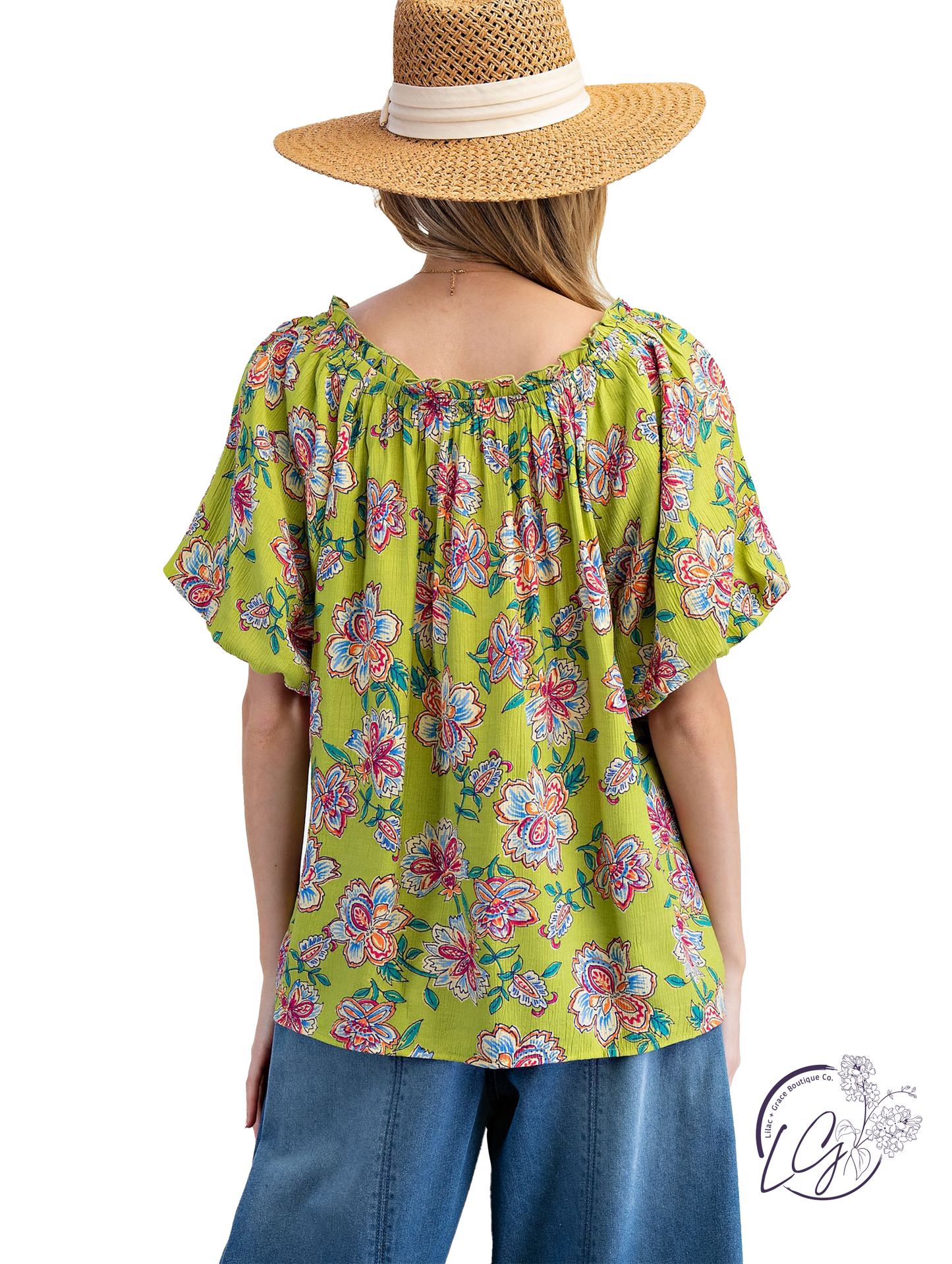 Peach Trails Woven Top