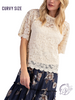 Curvy Flirty Lace Sleeve Top