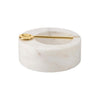 White Marble Pinch Pot with Spoon