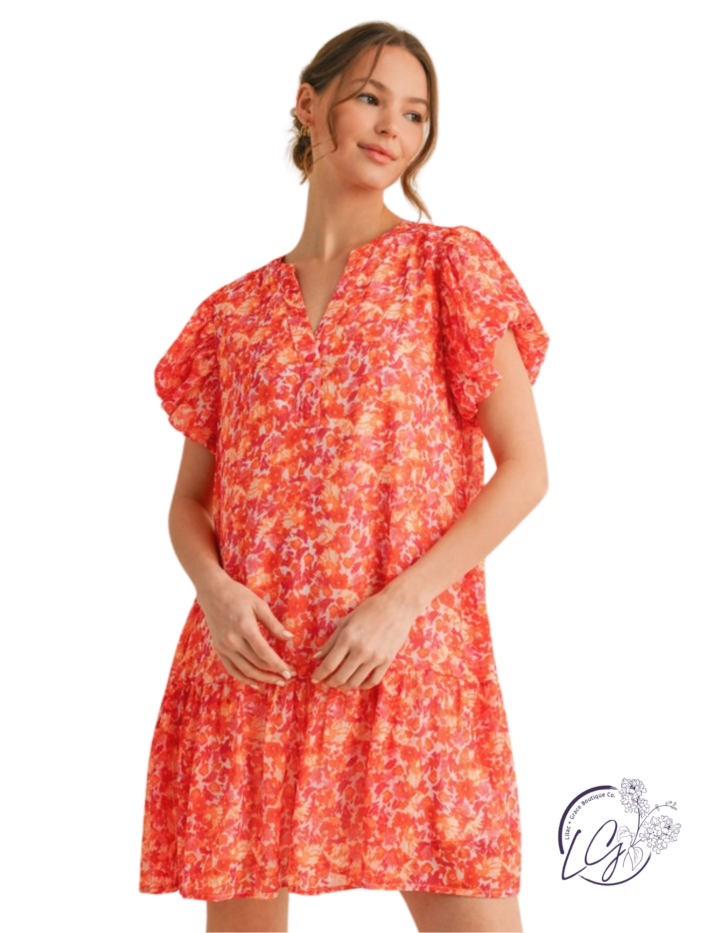 Whirlwind Petals Chiffon Flounce Dress